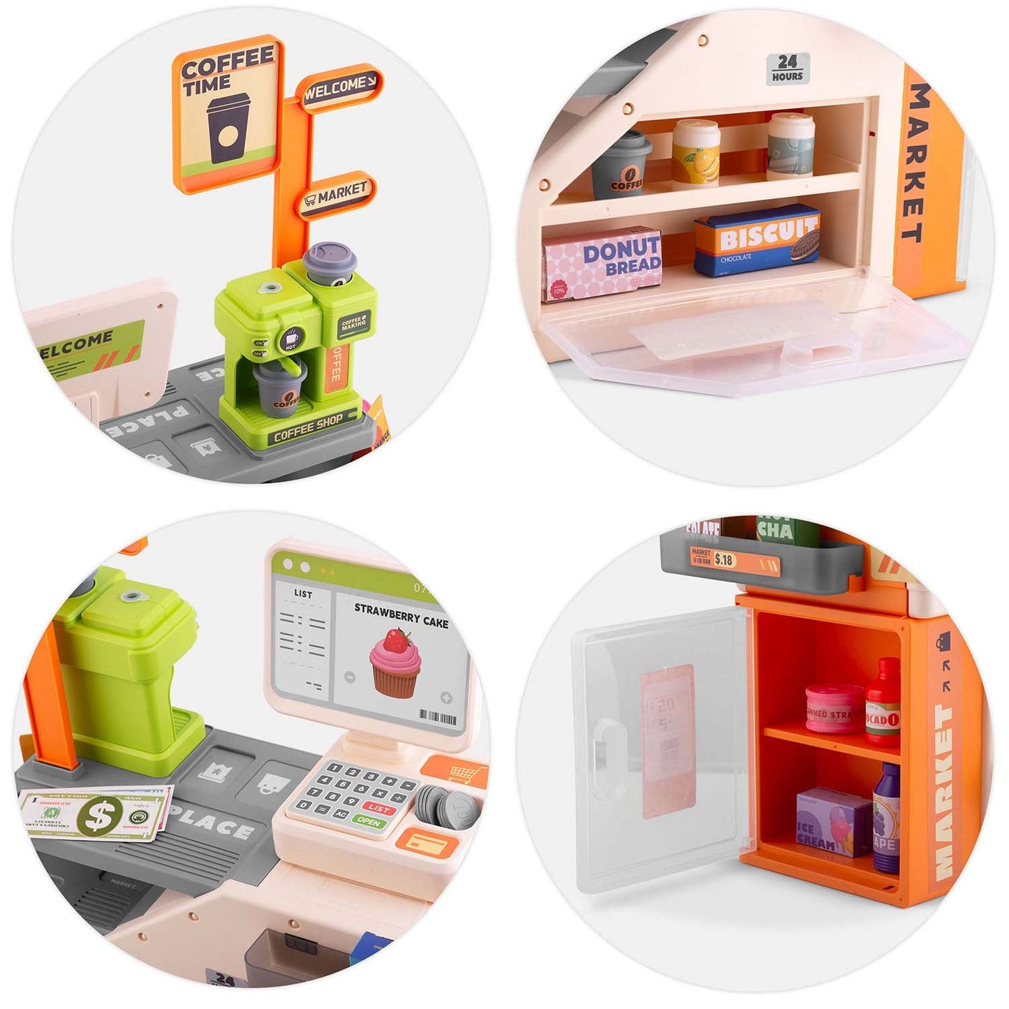 Interactive Toy Cash Register with Accessories Set
