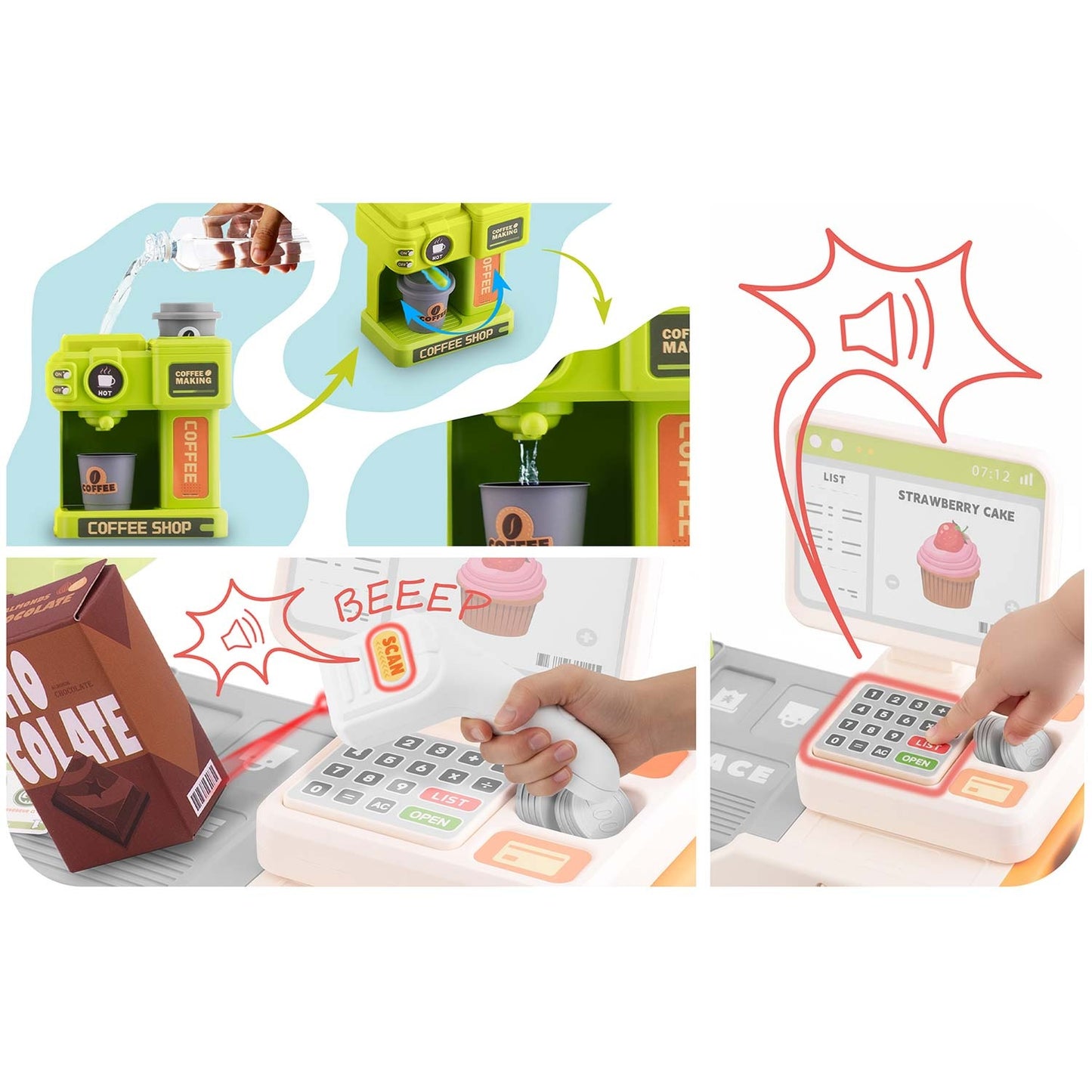Interactive Toy Cash Register with Accessories Set