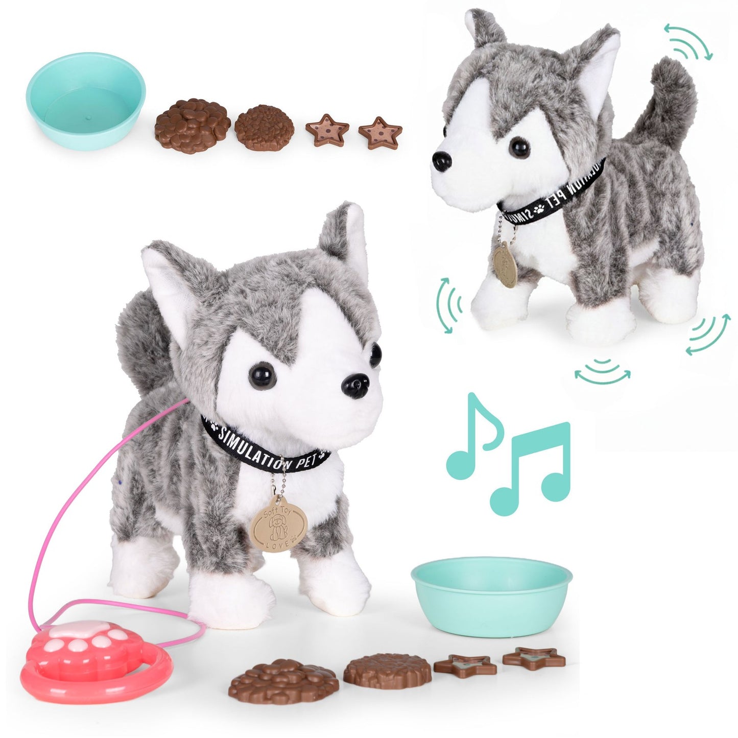 Interactive Walking Puppy Toy with Sounds and Accessories
