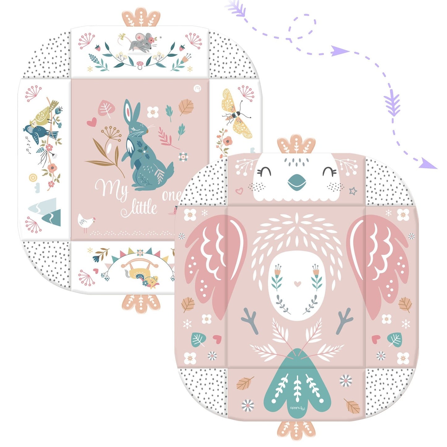 Interactive and educational play mat 110 x 100 cm Bird Nukido