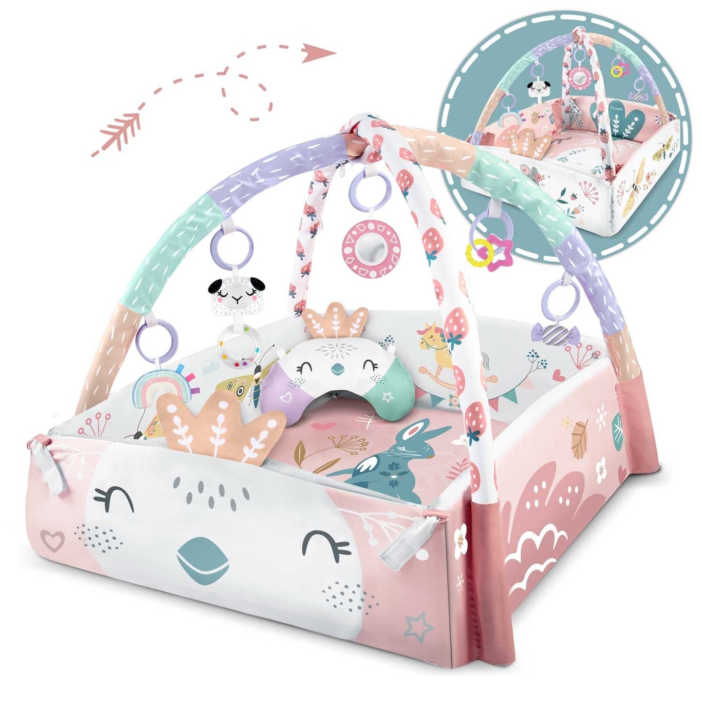 Interactive and educational play mat 110 x 100 cm Bird Nukido