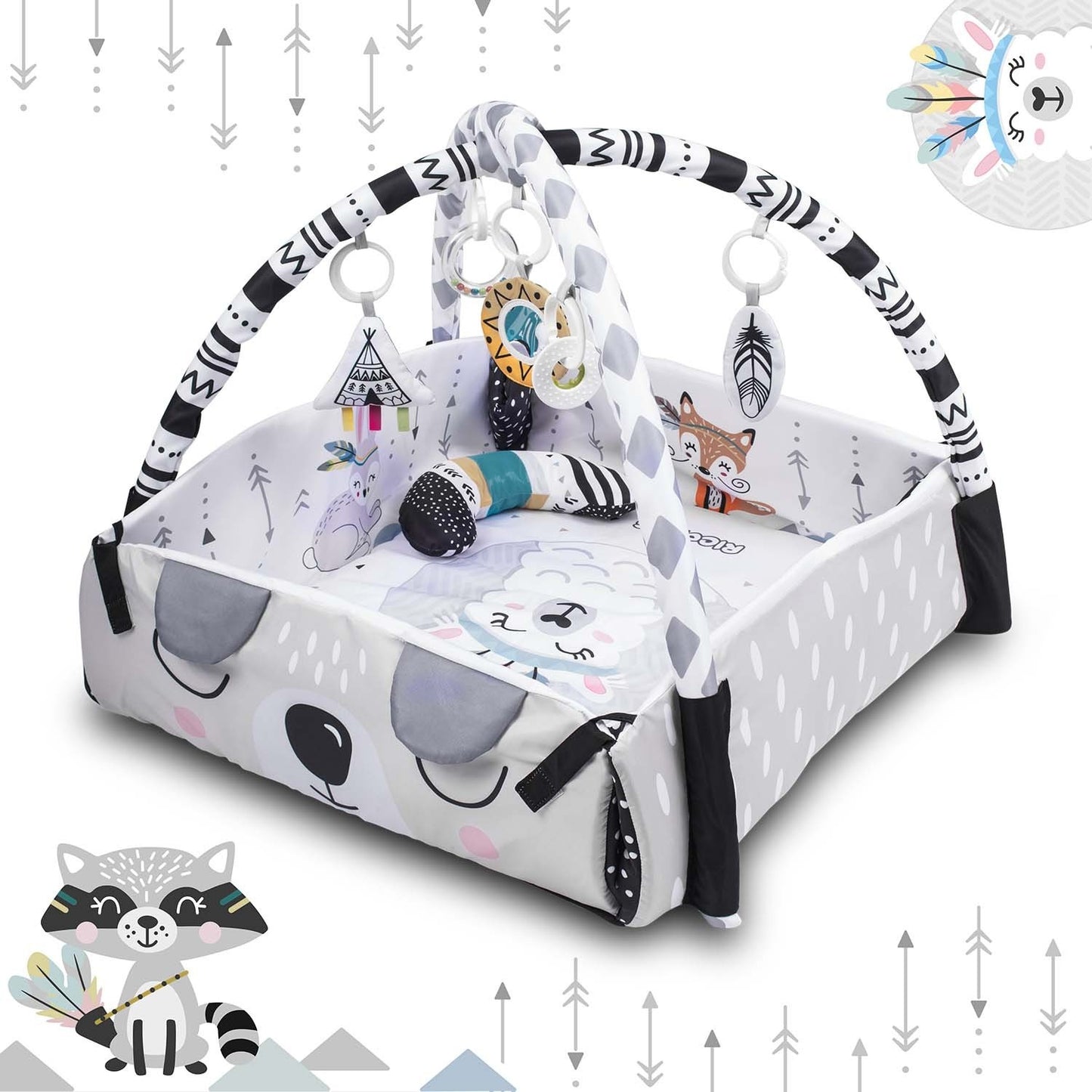 Interactive and educational play mat 110 x 100 cm Boho Ricokids