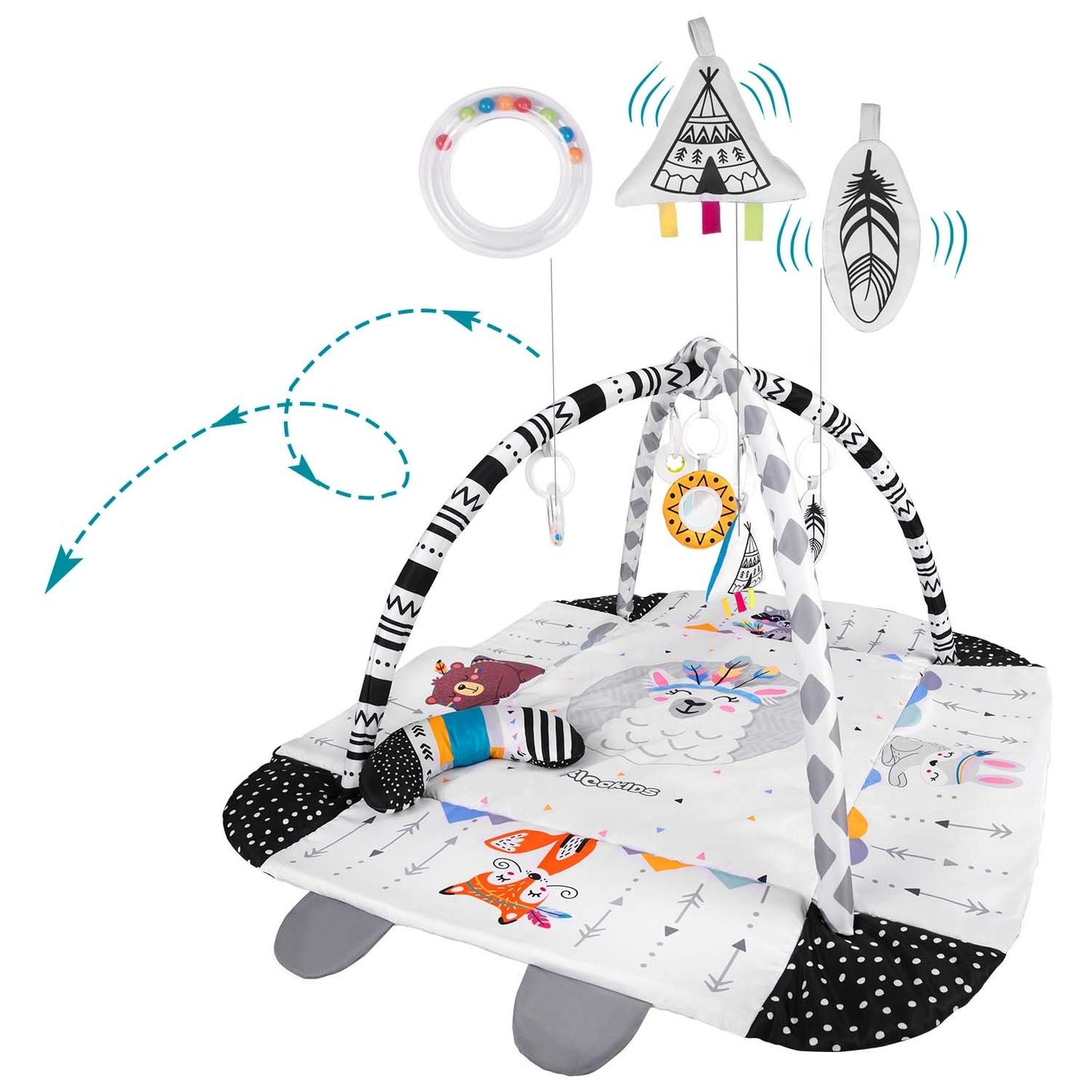 Interactive and educational play mat 110 x 100 cm Boho Ricokids