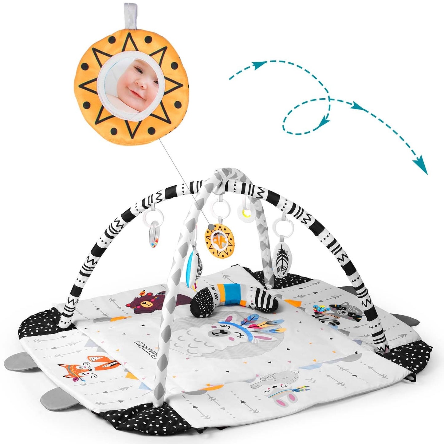 Interactive and educational play mat 110 x 100 cm Boho Ricokids