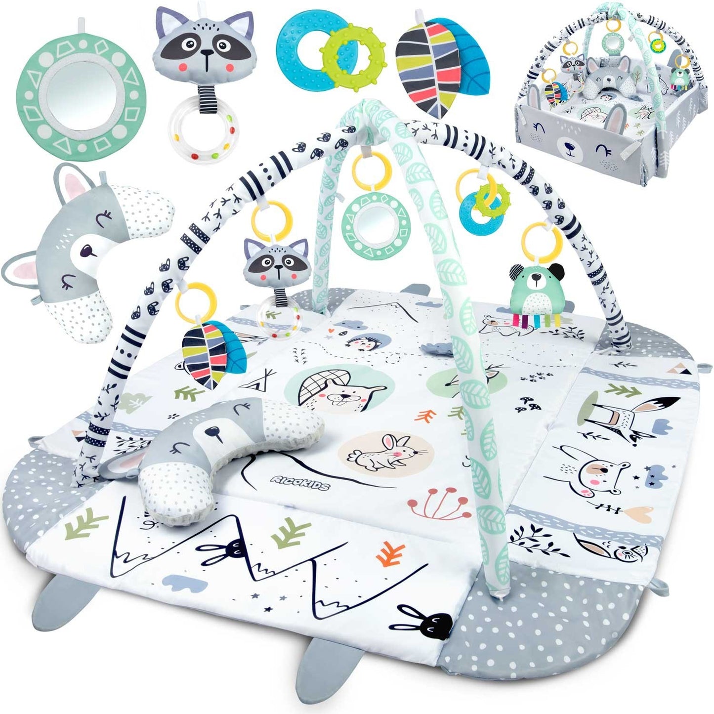 Interactive and educational play mat 110 x 100 cm Rabbit Ricokids