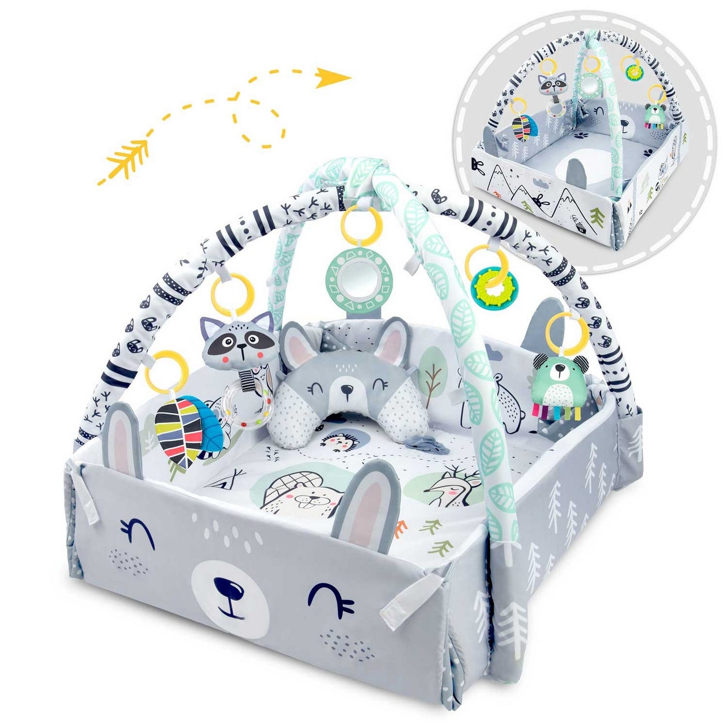 Interactive and educational play mat 110 x 100 cm Rabbit Ricokids