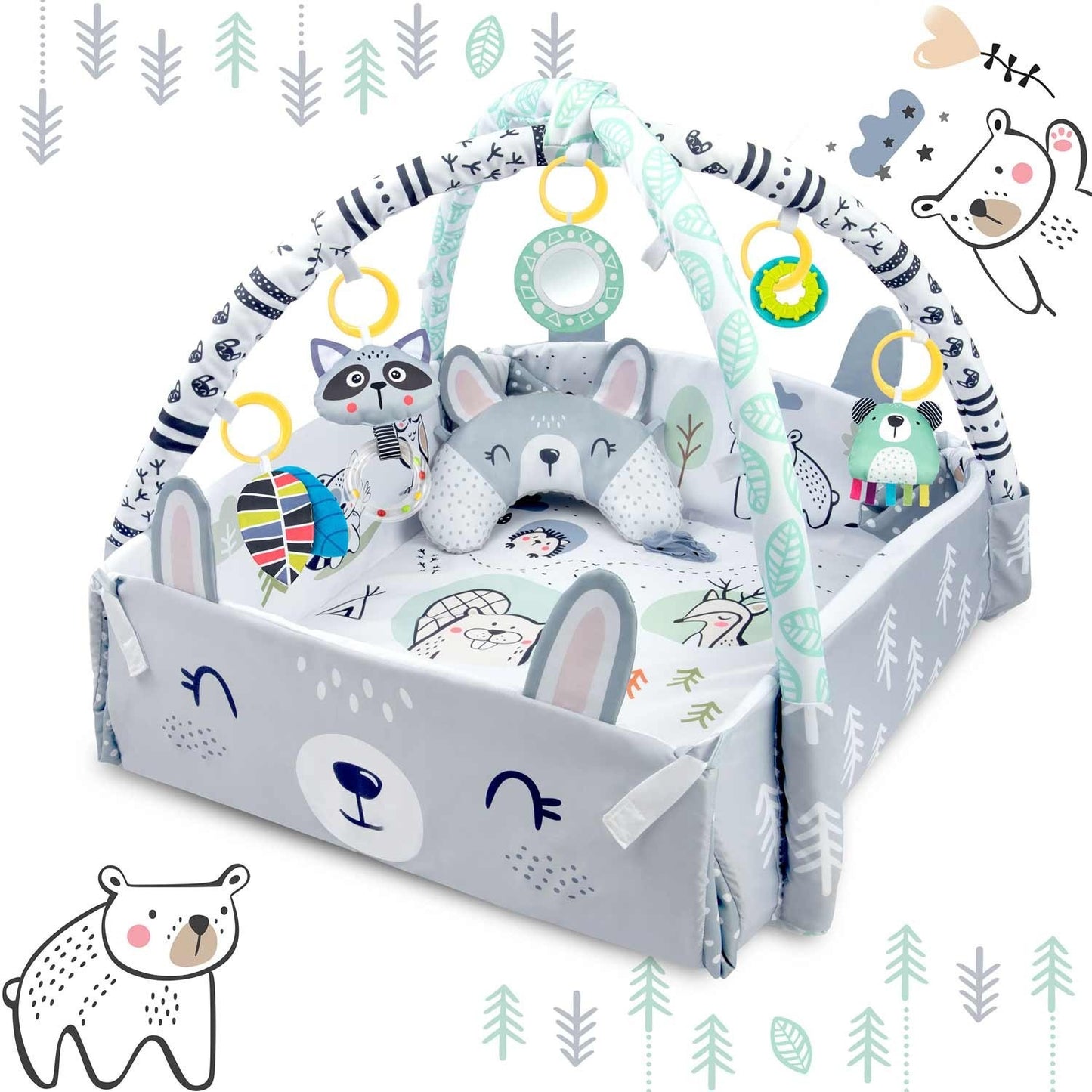 Interactive and educational play mat 110 x 100 cm Rabbit Ricokids