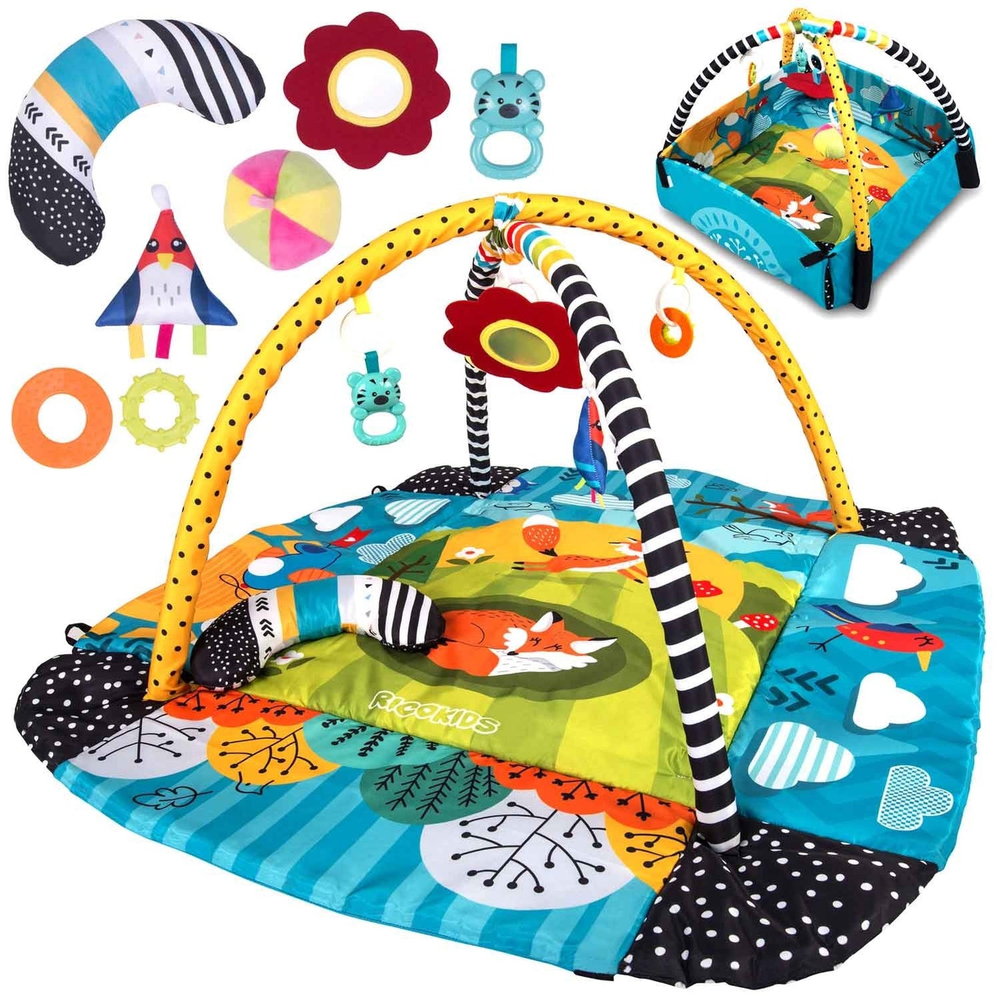 Interactive and educational play mat 110 x 100 cm, Räven Ricokids
