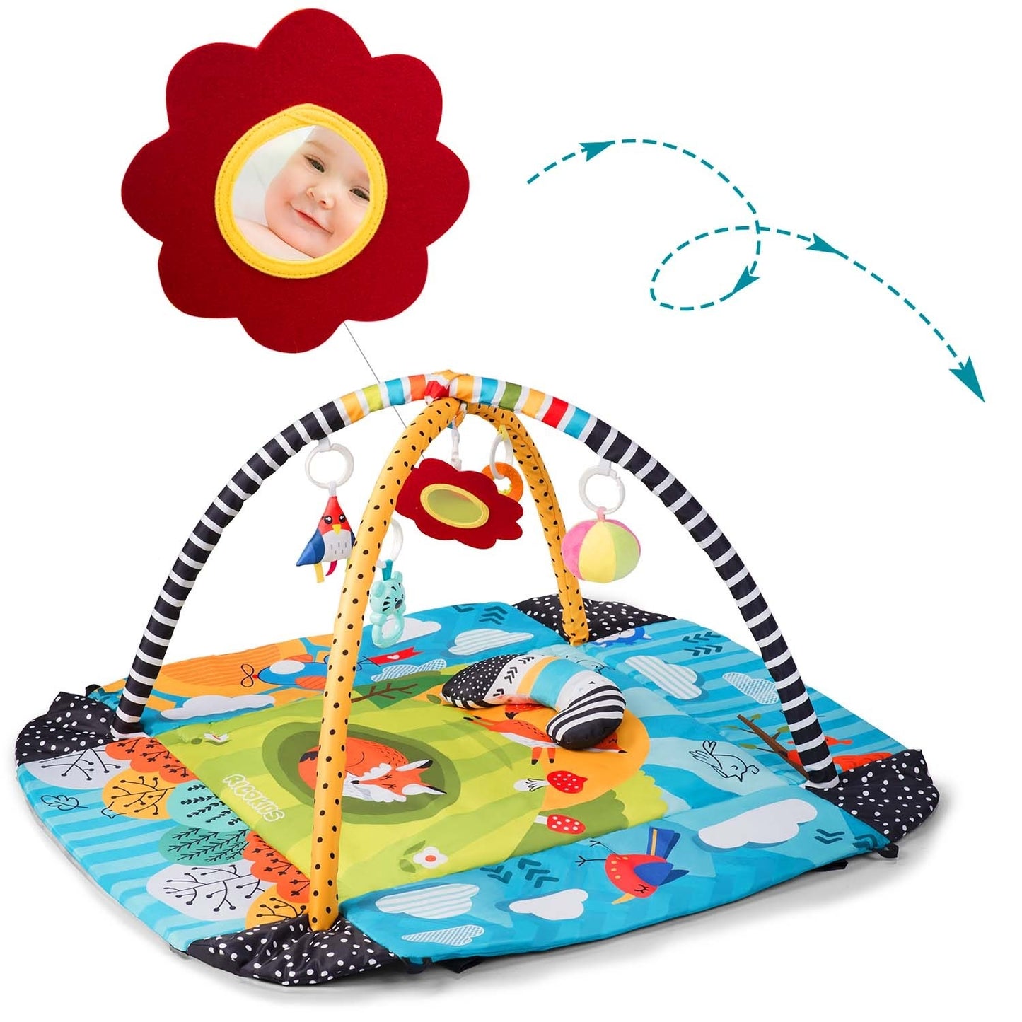 Interactive and educational play mat 110 x 100 cm, Räven Ricokids