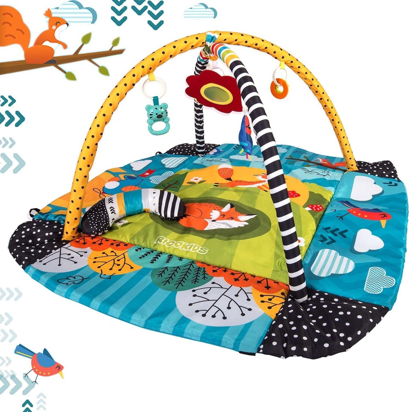 Interactive and educational play mat 110 x 100 cm, Räven Ricokids
