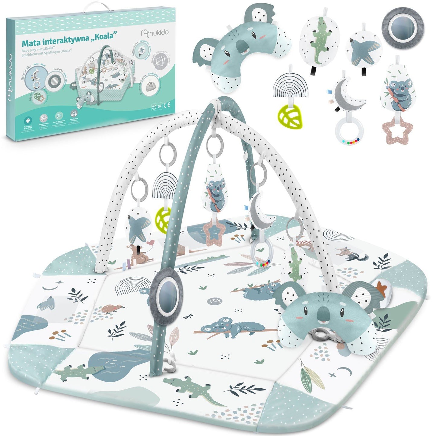 Interactive and educational play mat 136 x 136 cm - Koala Nukido