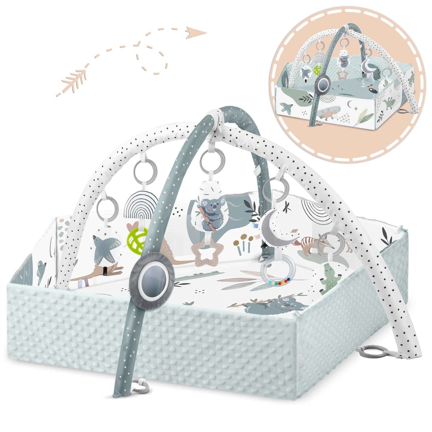 Interactive and educational play mat 136 x 136 cm - Koala Nukido
