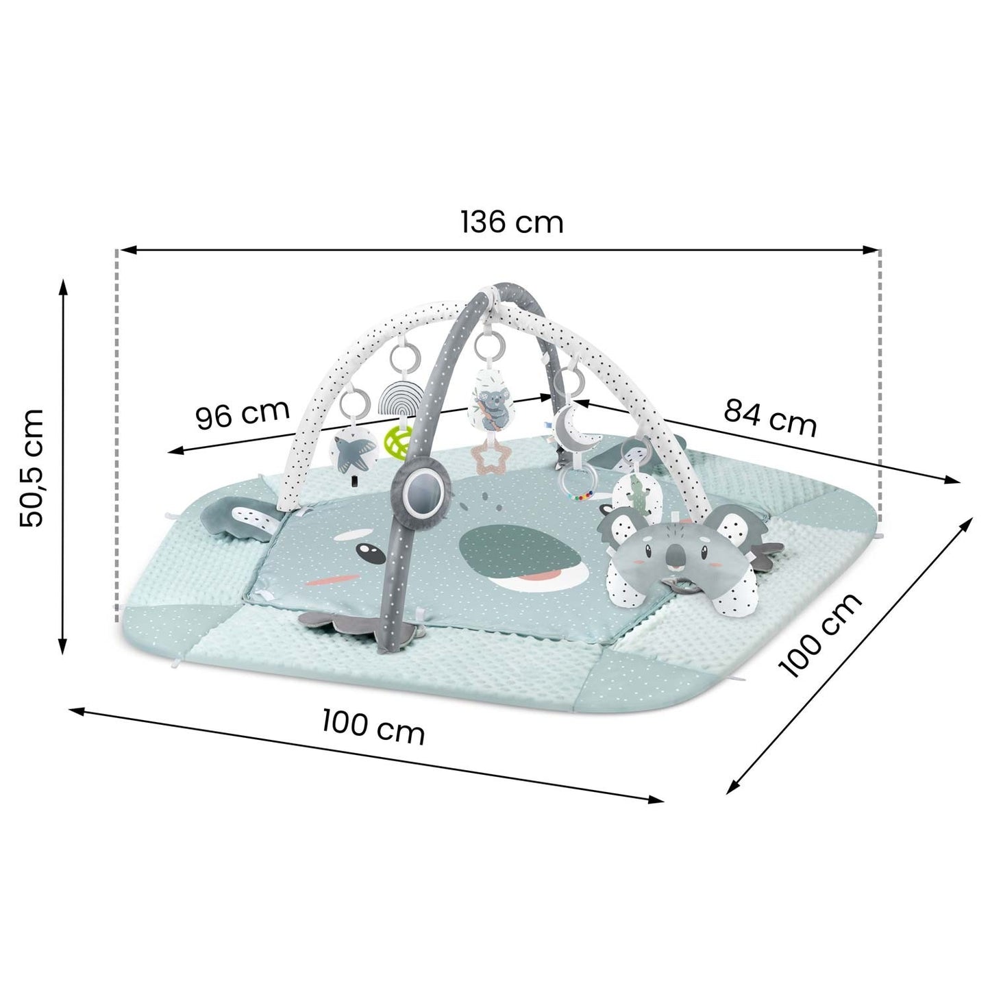 Interactive and educational play mat 136 x 136 cm - Koala Nukido