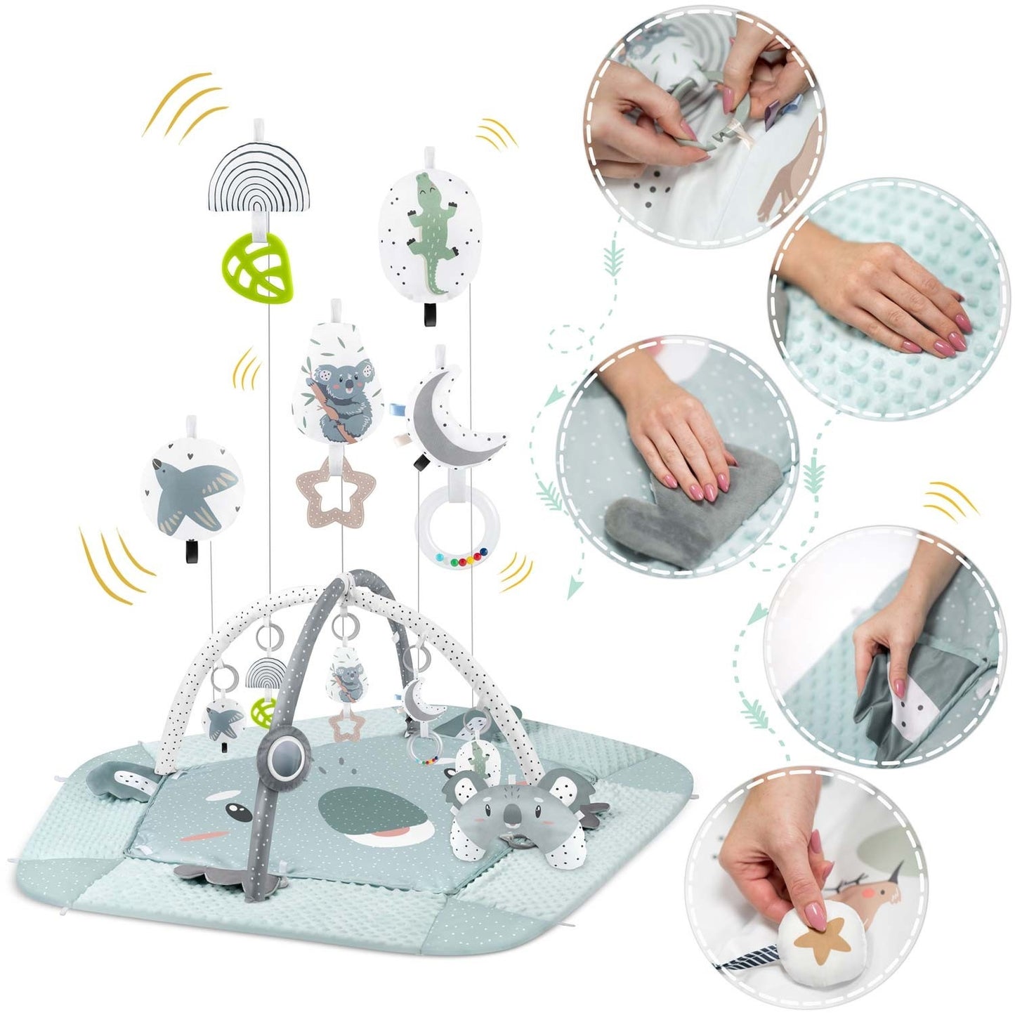 Interactive and educational play mat 136 x 136 cm - Koala Nukido