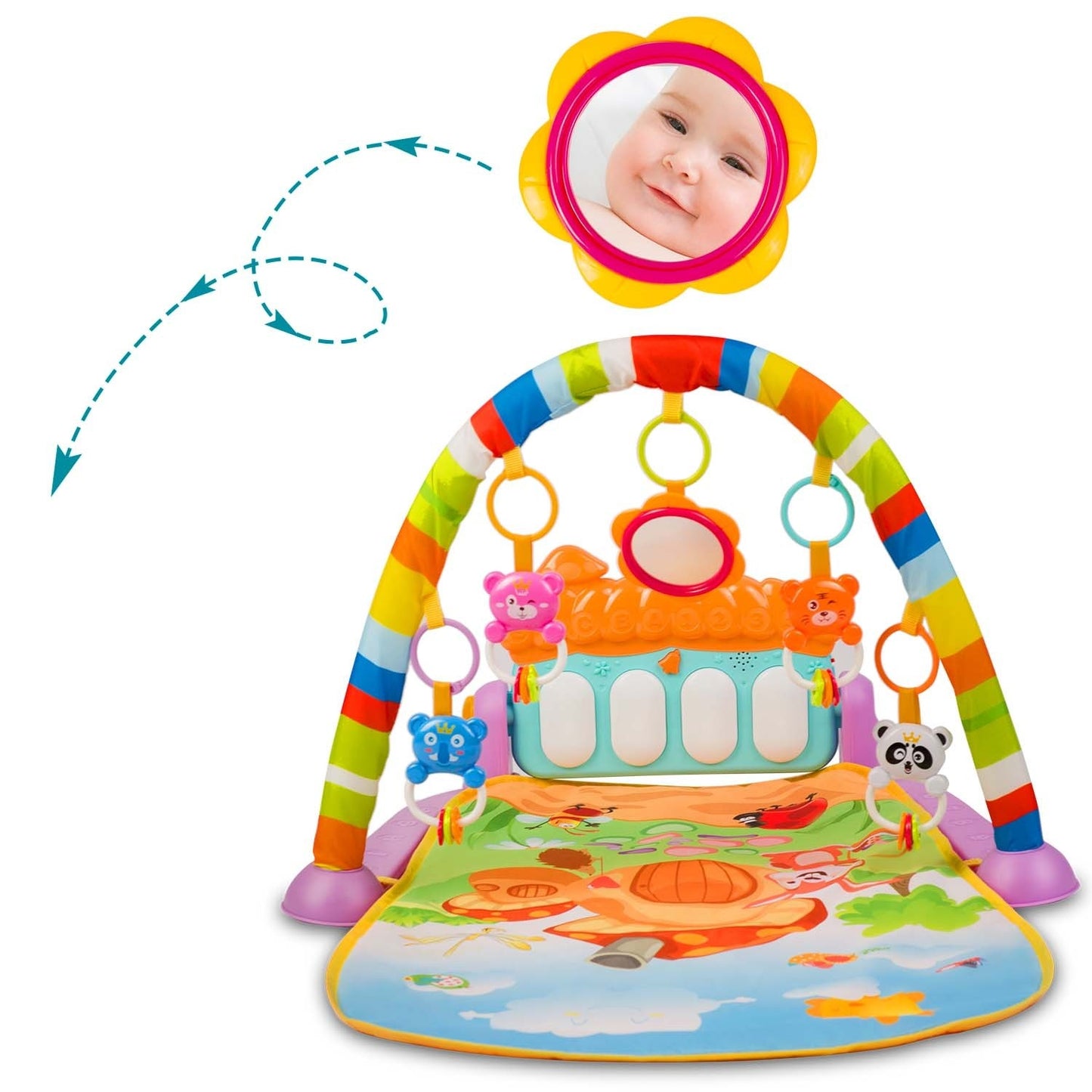 Interactive and educational play mat with piano Ricokids - Model 7316
