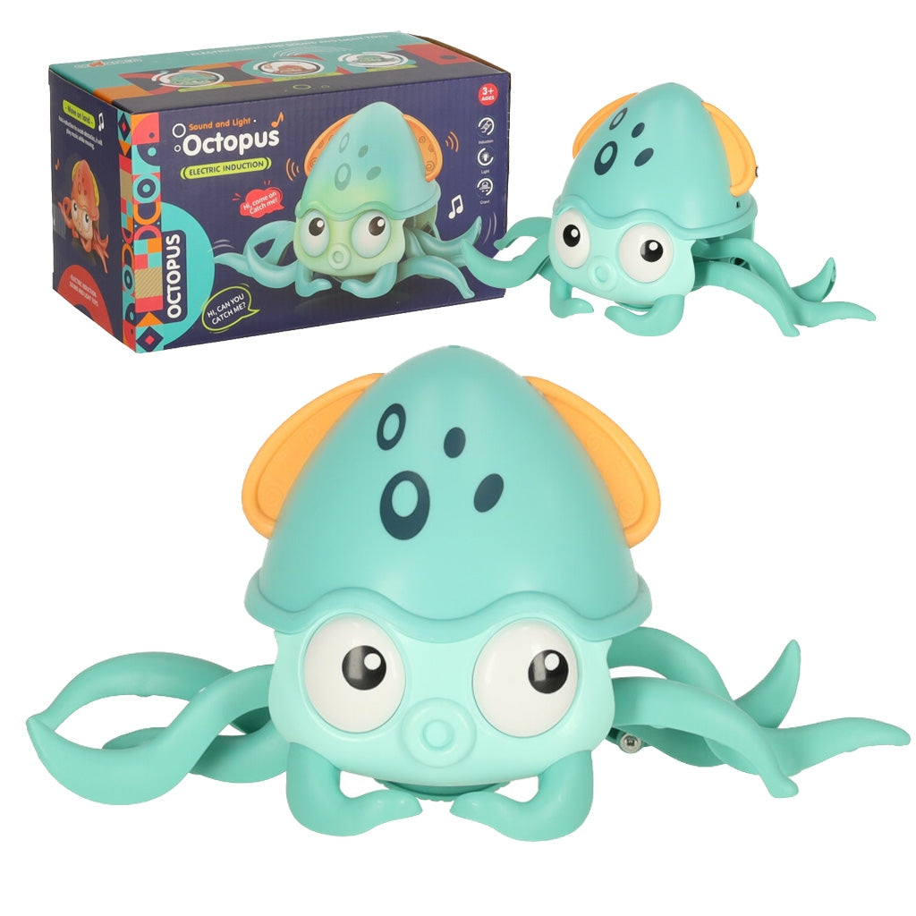 Interactive crawling octopus with sound