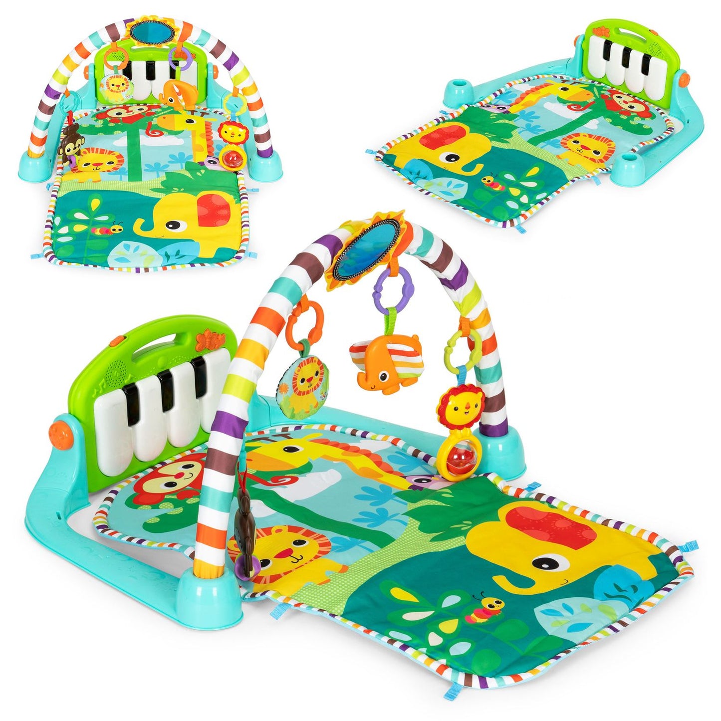 Interactive educational foam mat for babies + piano