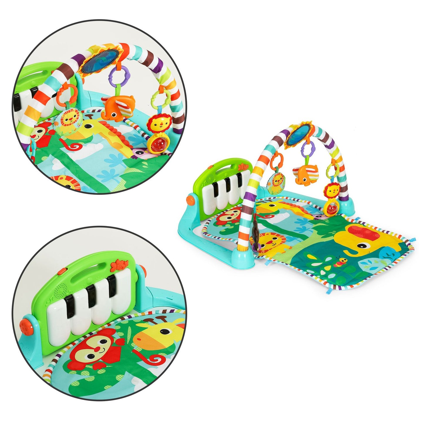 Interactive educational foam mat for babies + piano