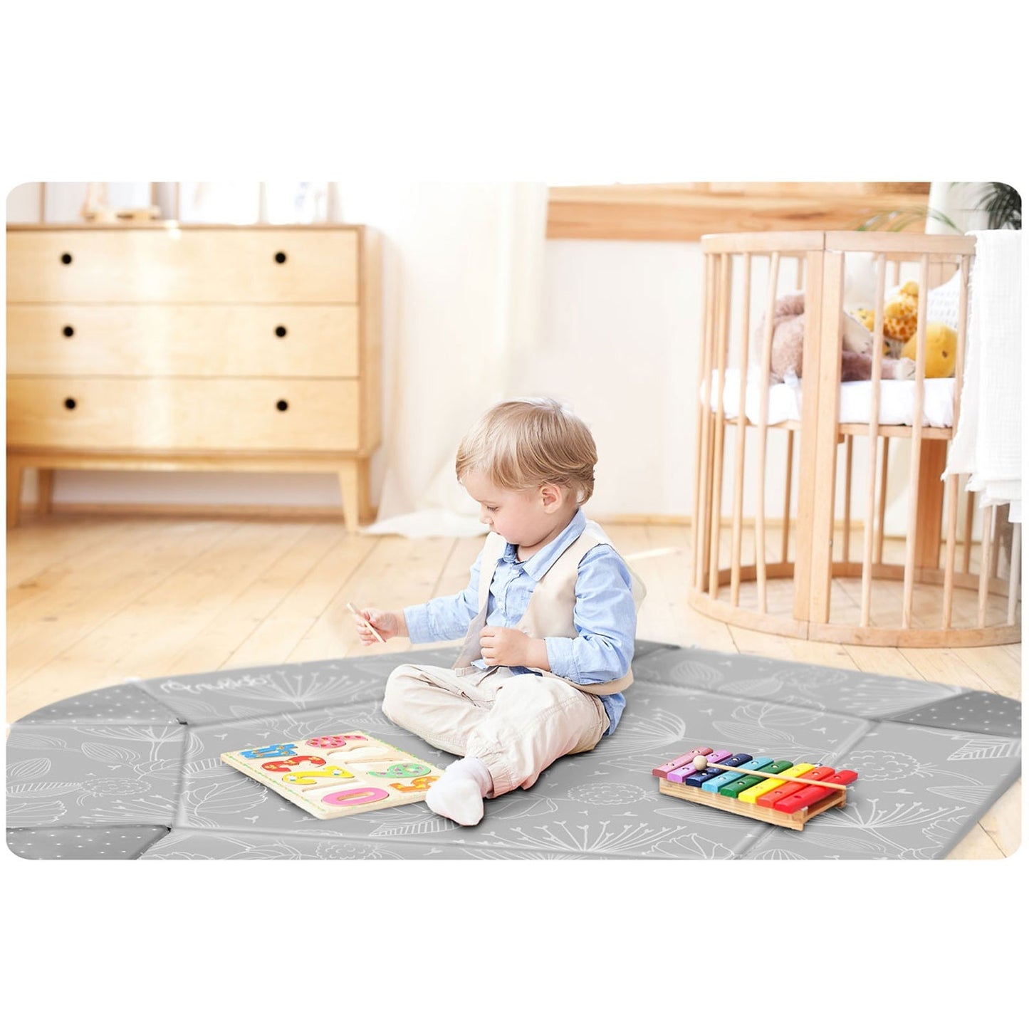 Interactive large educational mat with balloons from Nukido