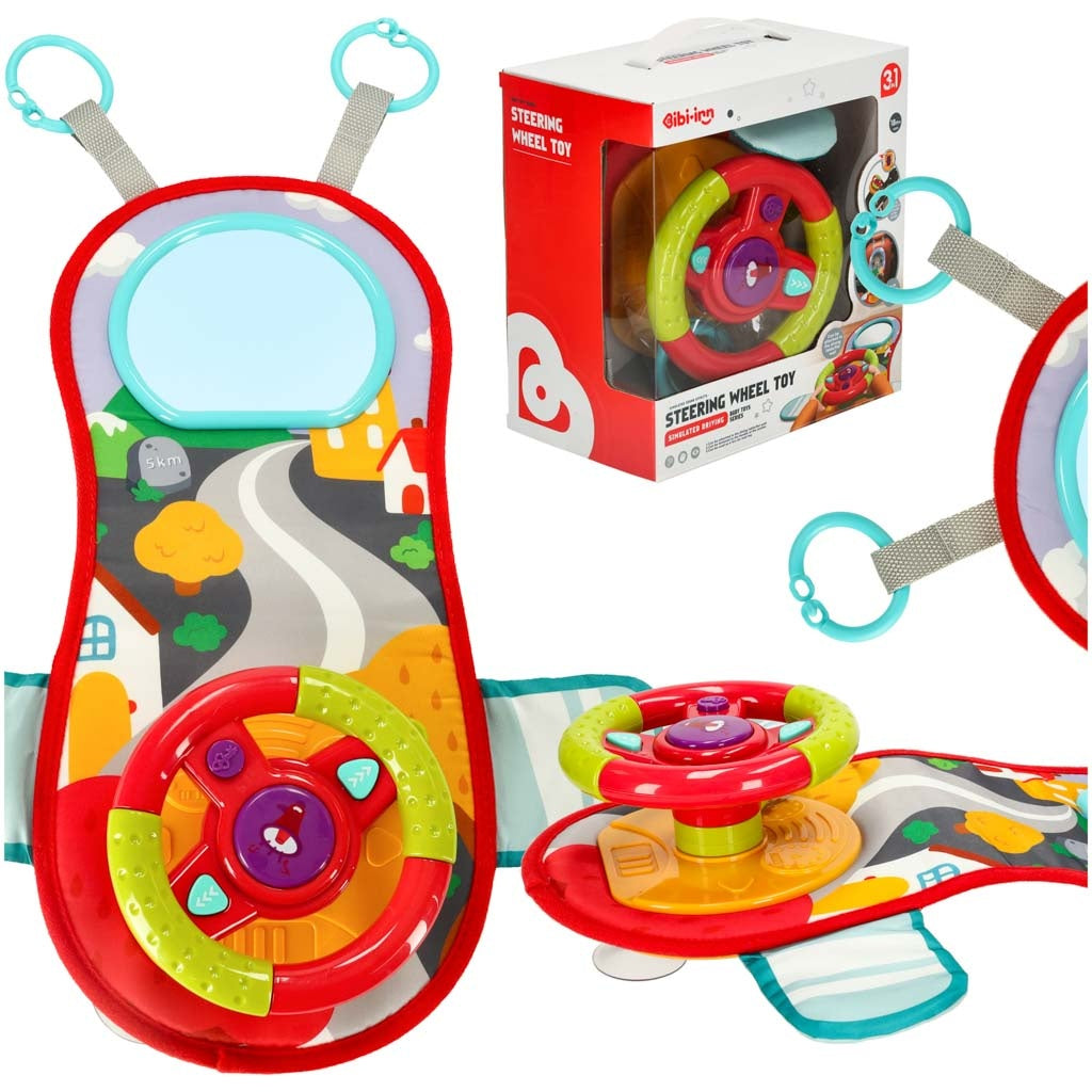 Interactive mat with baby steering wheel for car waterproof