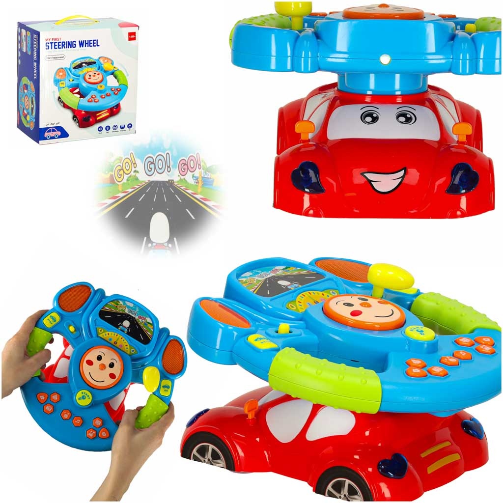 Interactive steering wheel sounds lights projector