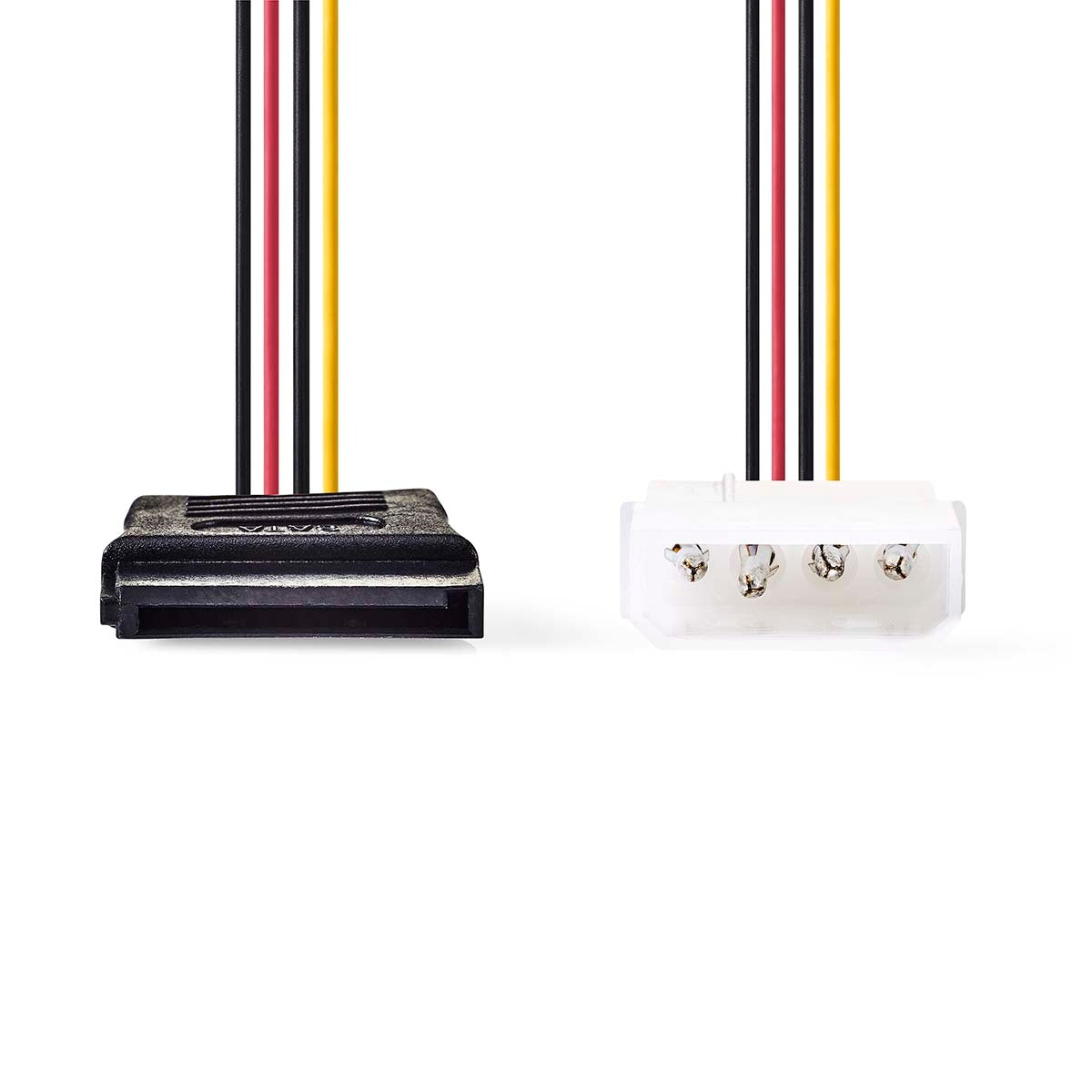 Internal Power Cable | Molex Male | SATA 15-Pin Female | Gold Plated | 0.15 m | Round | PVC | Multicolored | Box