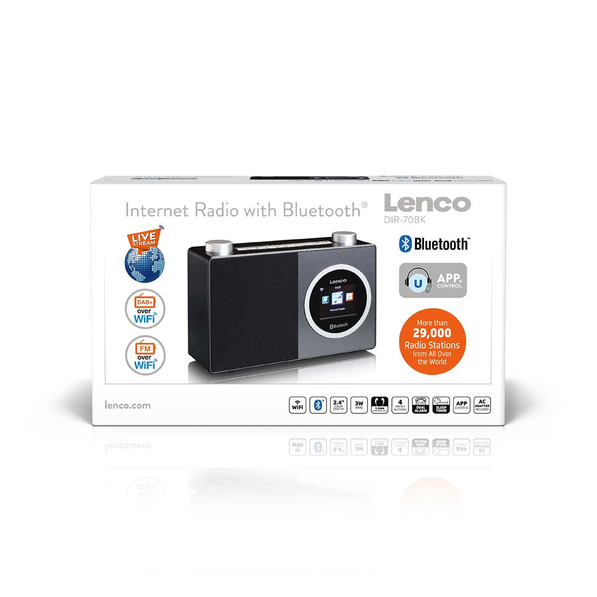 Internet Radio with Bluetooth, Color Display, Alarm Clock