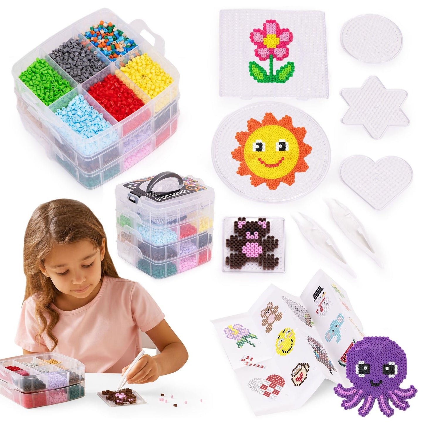 Iron Beads Set – 9000 Pieces with Templates & Tools