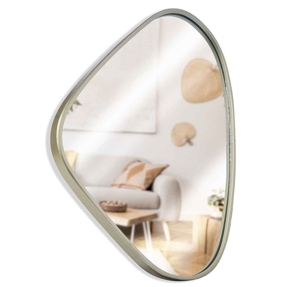 Irregular wall mirror with champagne gold frame