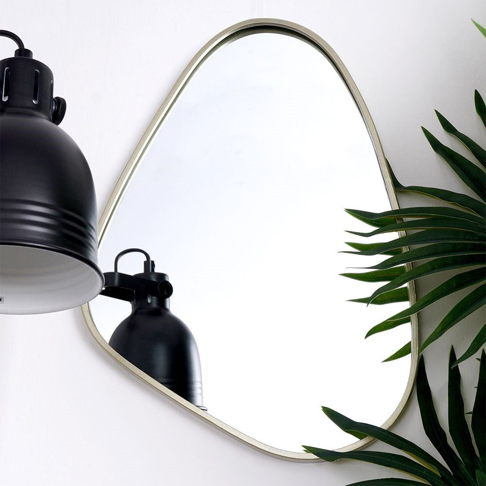 Irregular wall mirror with champagne gold frame