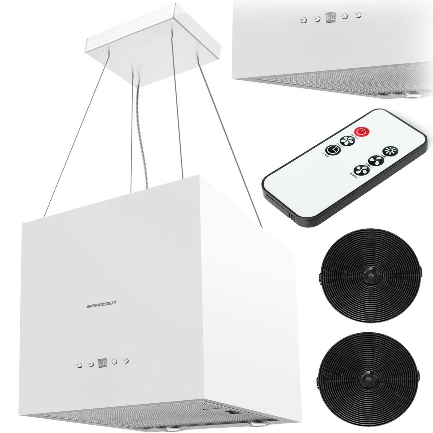 Island kitchen hood 40 cm Berdsen 40E + 2 filters