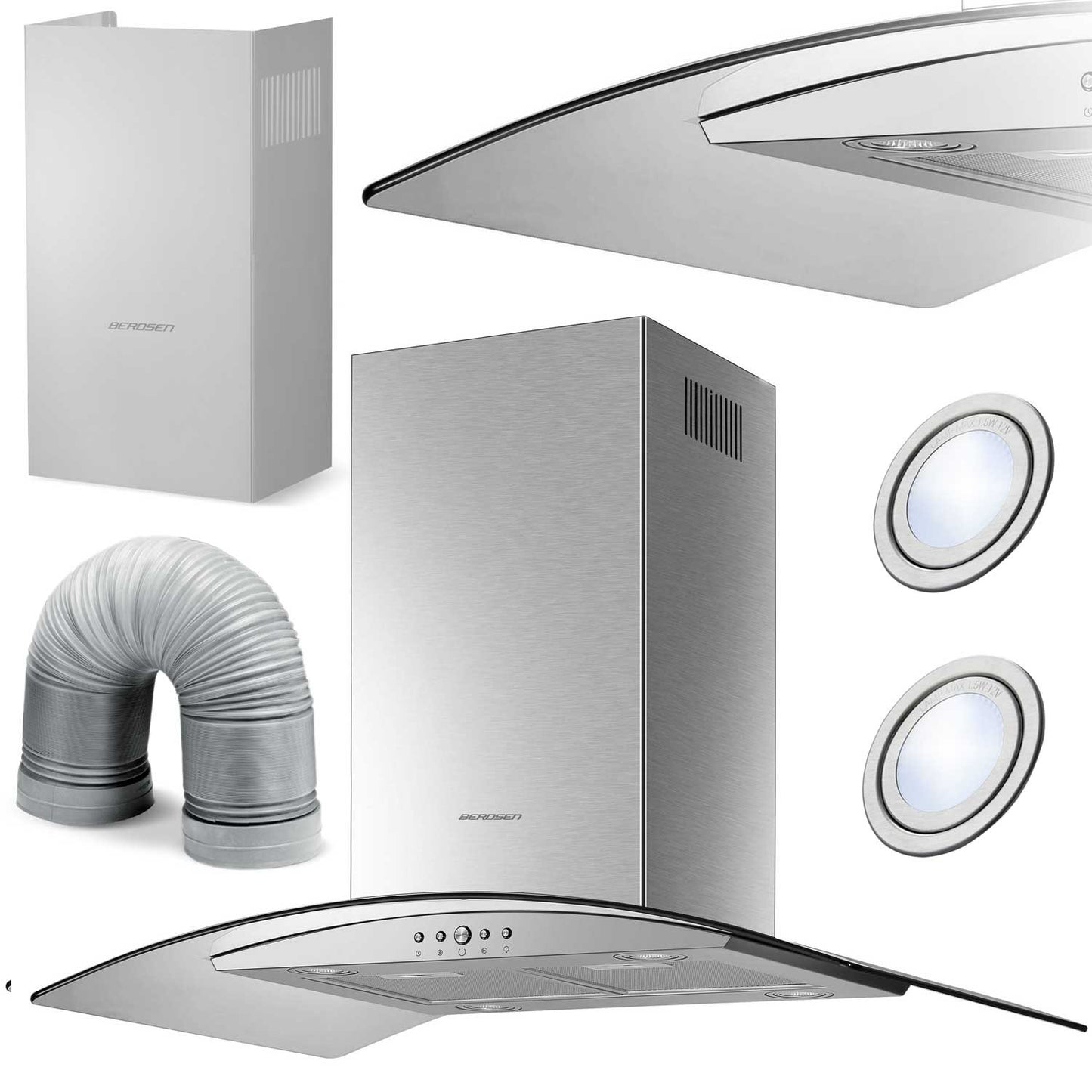 Island kitchen hood 90 cm Berdsen BT-224