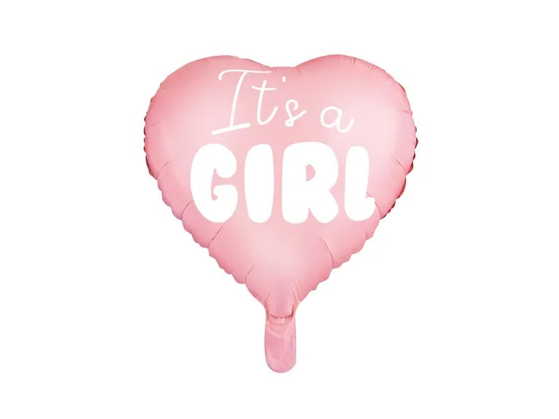 \It's a girl\" foil balloon for baby shower heart pink 48cm"