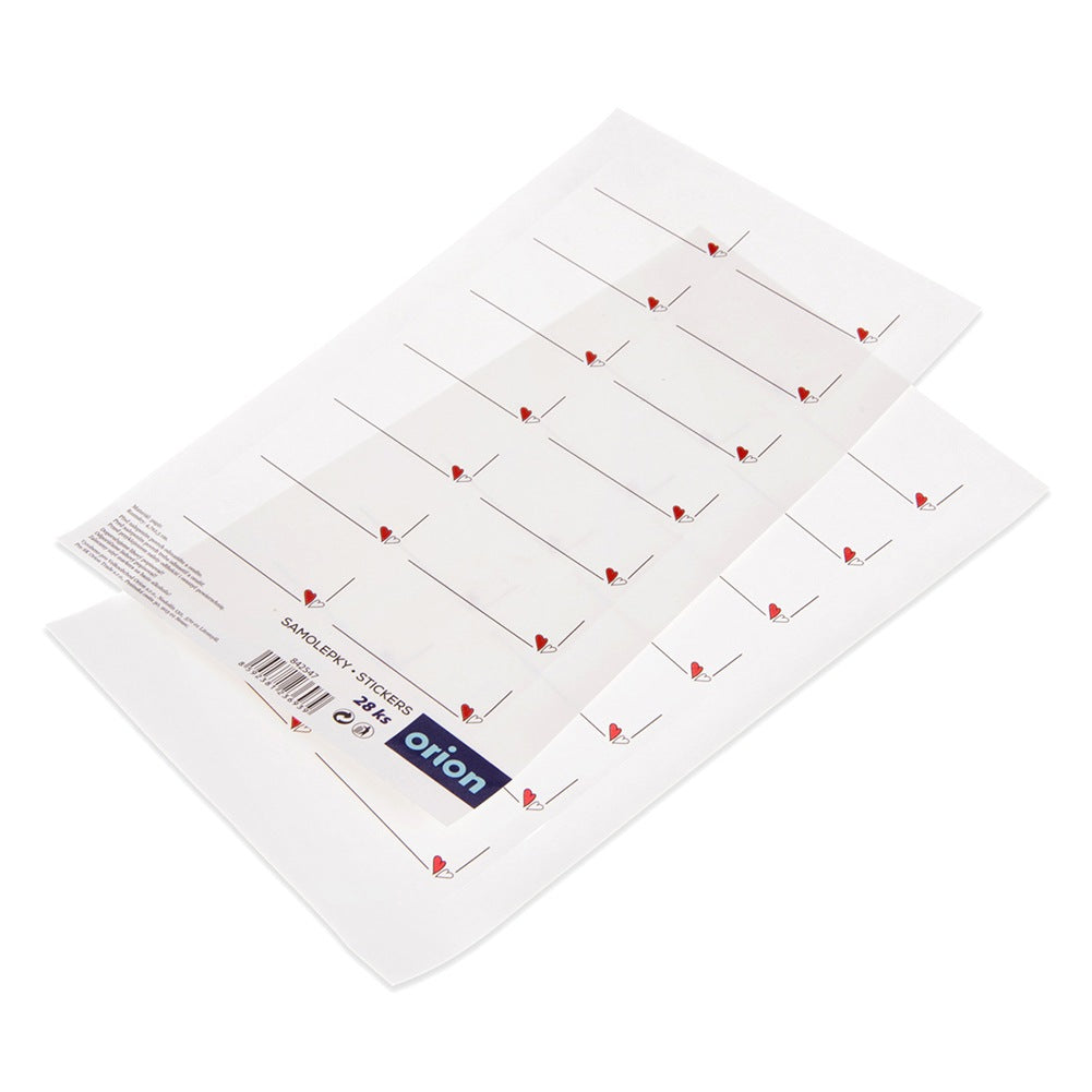 Jar Labels, Heart Shape, 28 Pieces