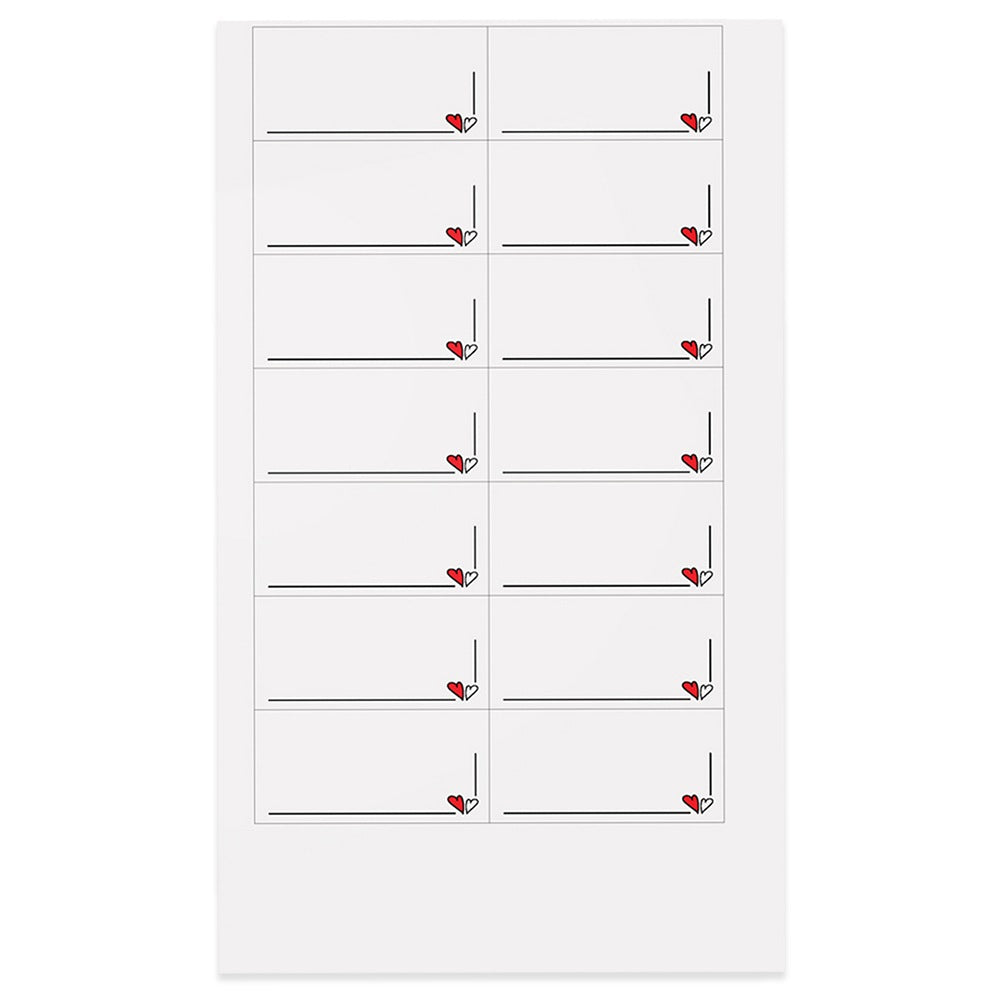 Jar Labels, Heart Shape, 28 Pieces