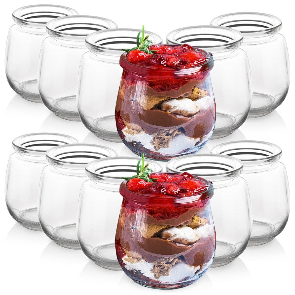 Jar for yogurt and desserts 200 ml 12 pcs.