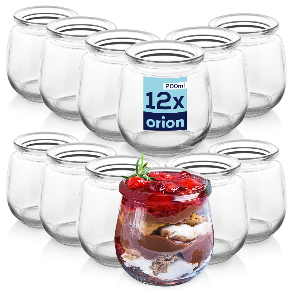 Jar for yogurt and desserts 200 ml 12 pcs.