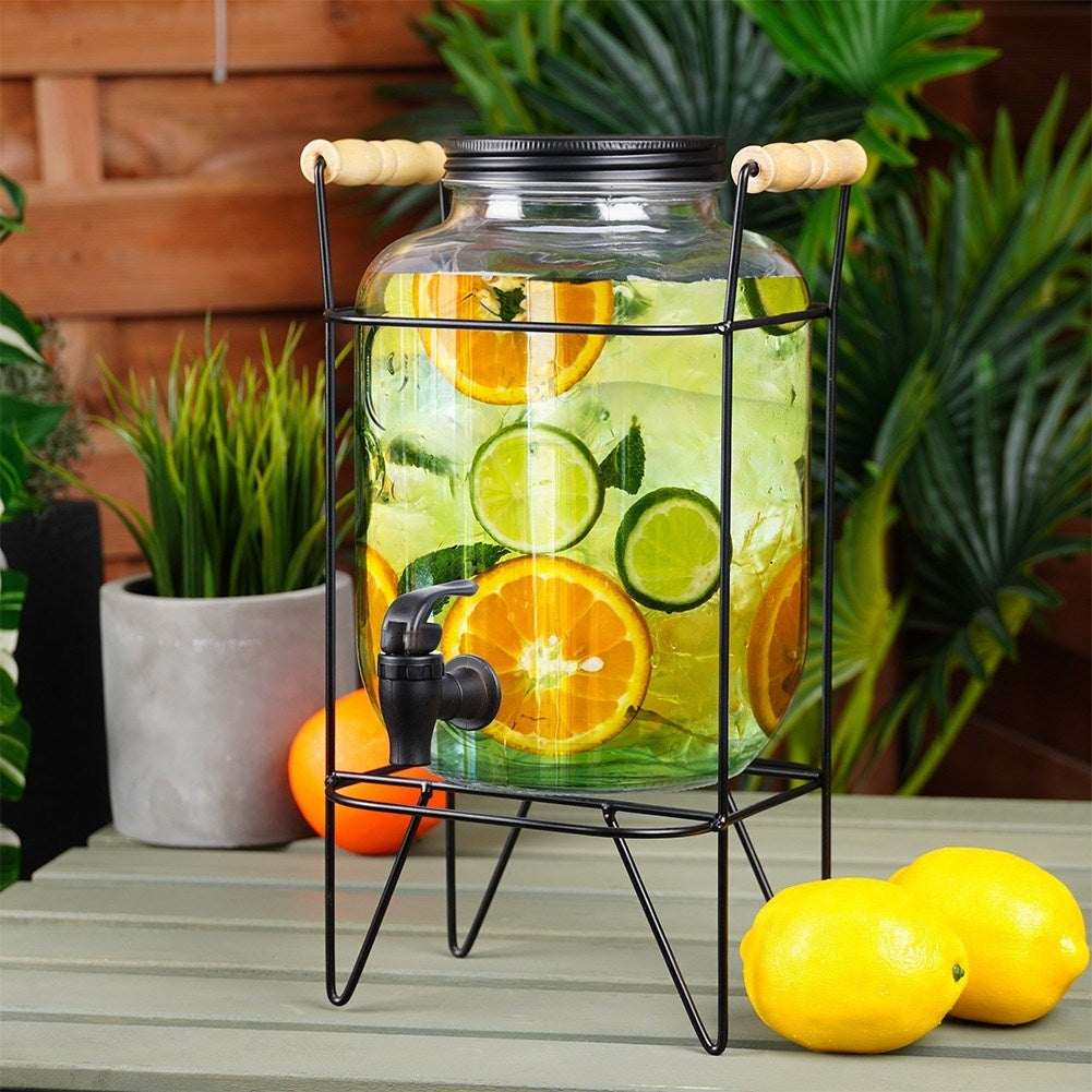 Jar with lid, tap and stand - Perfect for lemonade