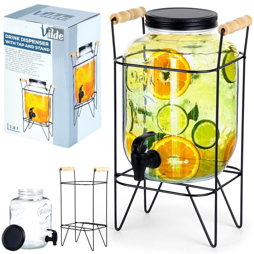 Jar with lid, tap and stand - Perfect for lemonade