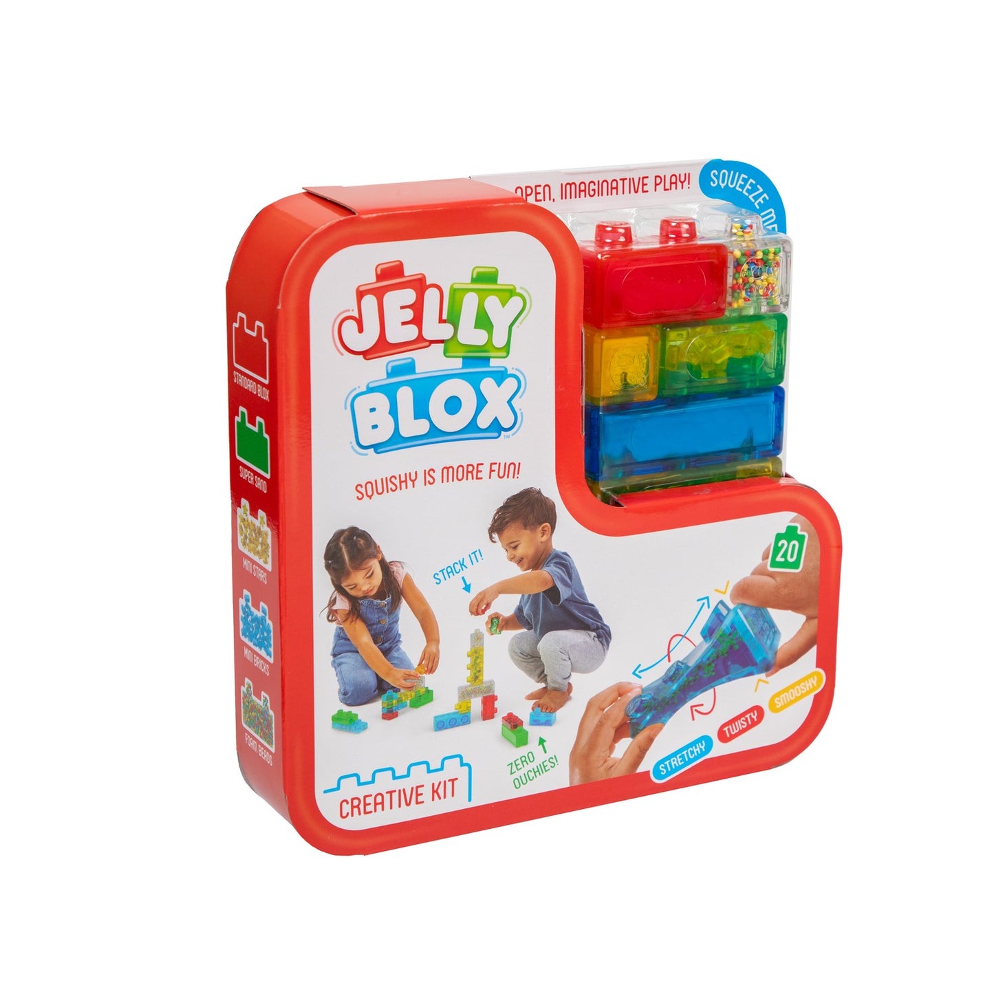 Jelly Blox Sensory Building Kit, 20 Soft Blocks