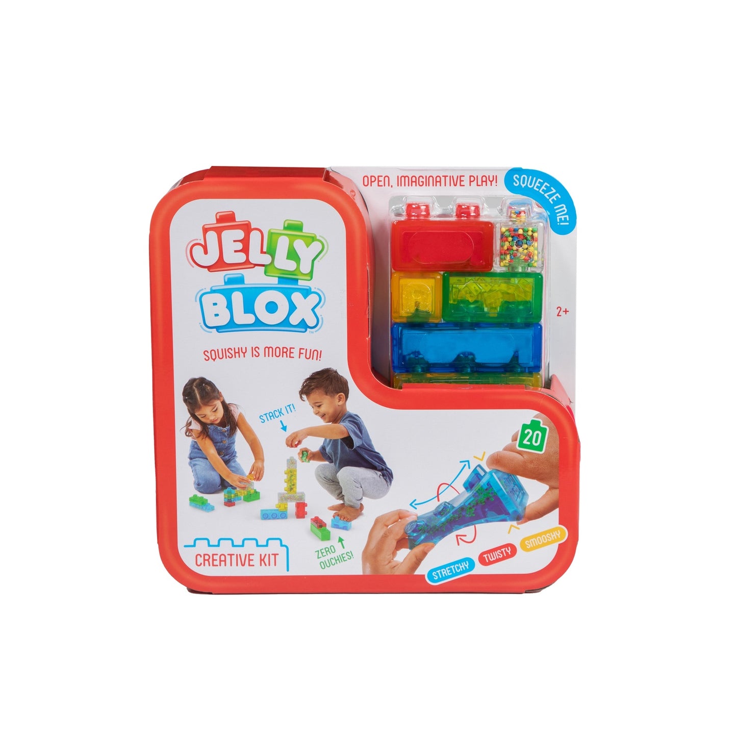 Jelly Blox Sensory Building Kit, 20 Soft Blocks