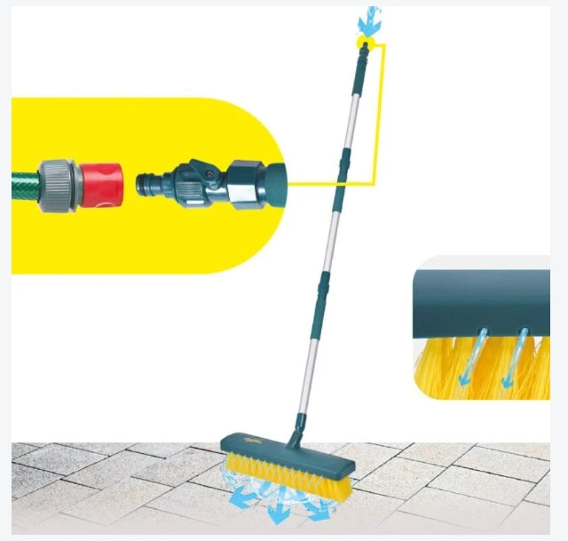 Jet Brush with Adjustable Handle for Patios & Outdoor Cleaning