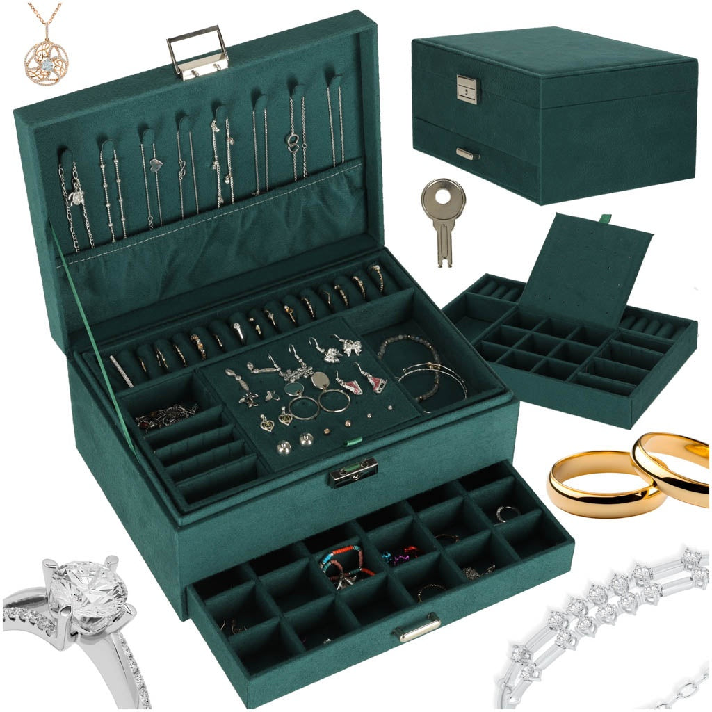 Jewellery box organiser green