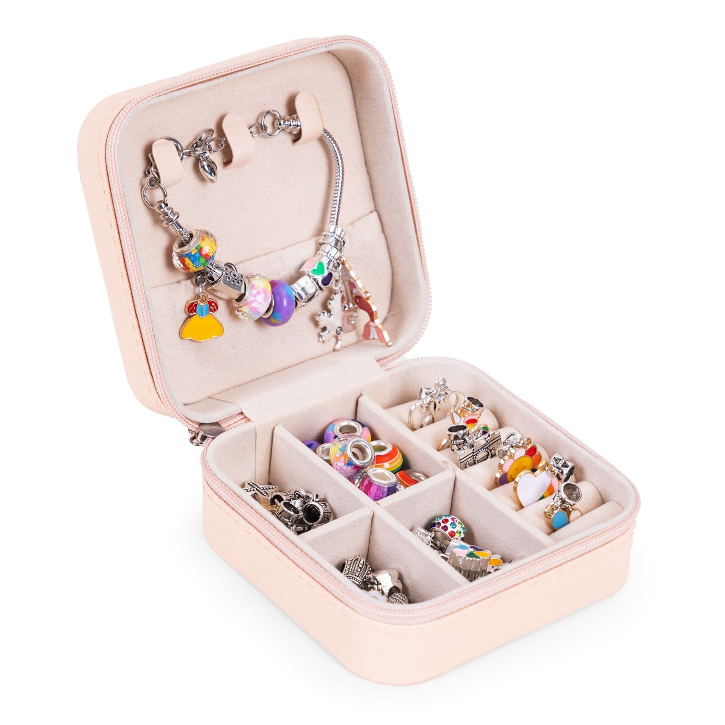 Jewelry Making Kit – 66 Beads, Charms, Organizer & Bag