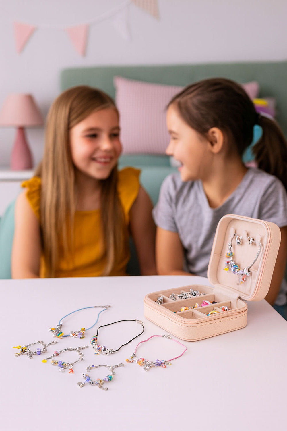 Jewelry Making Kit – 66 Beads, Charms, Organizer & Bag