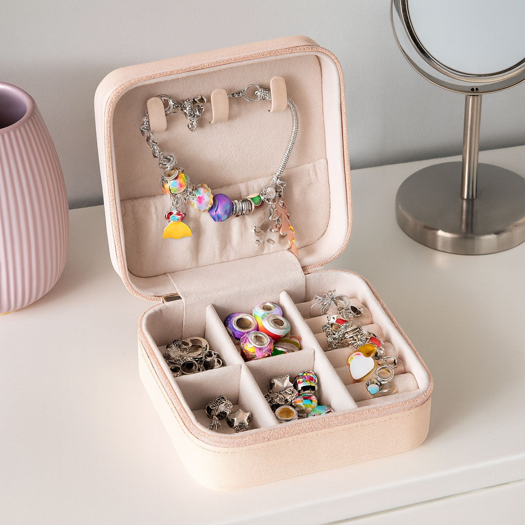 Jewelry Making Kit – 66 Beads, Charms, Organizer & Bag