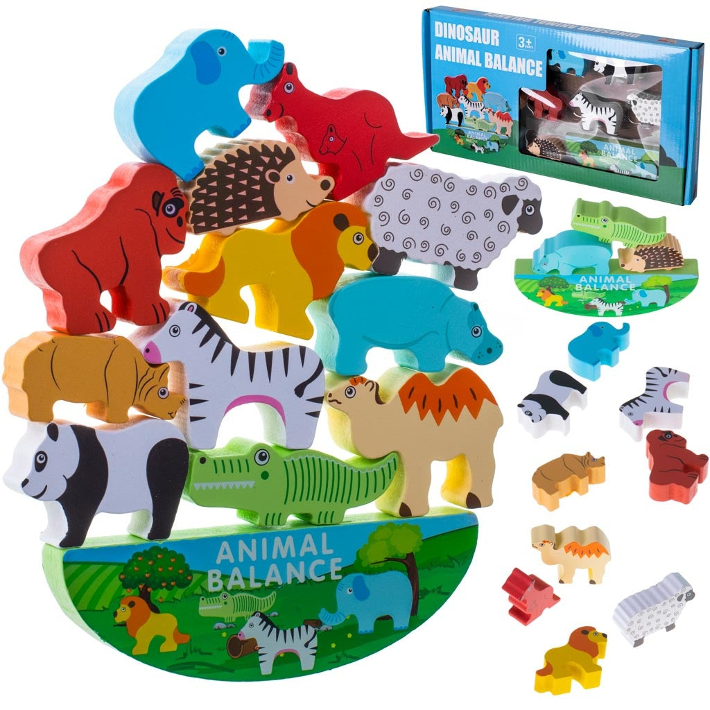 Jigsaw game balancing safari animals