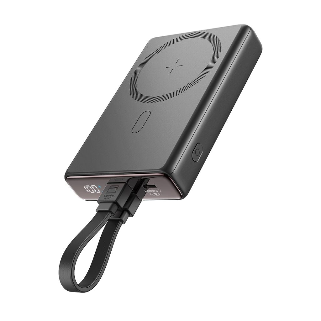 Joyroom 20W Magnetic Wireless Powerbank 10000mAh with Cable & Kickstand - Black