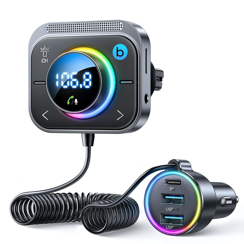 Joyroom 30W car charger with an FM transmitter - Black