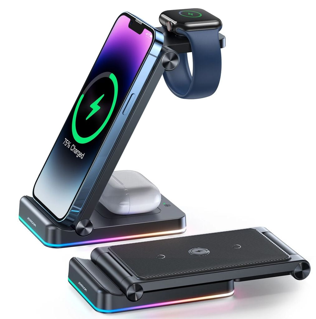 Joyroom 3-in-1 Foldable Charging Station - Black